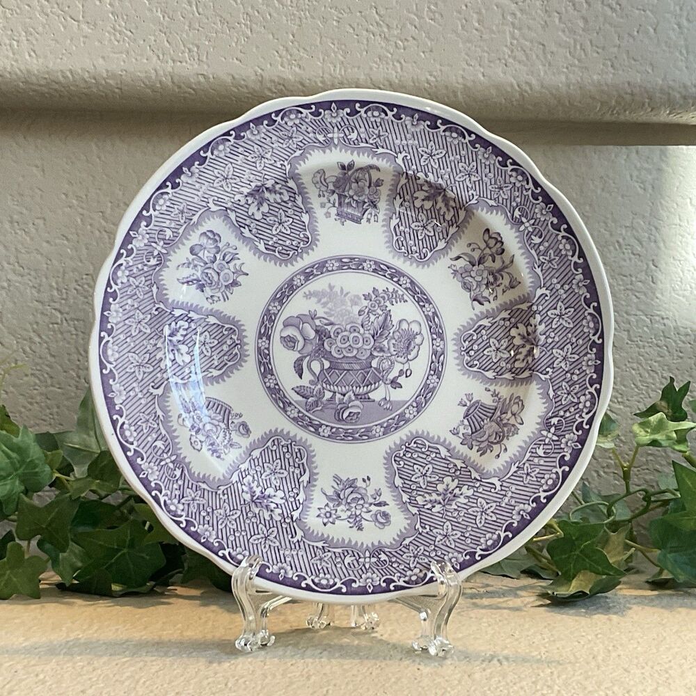 Spode FILIGREE Plate Archive Collection Purple Luncheon  9" Lavender Floral